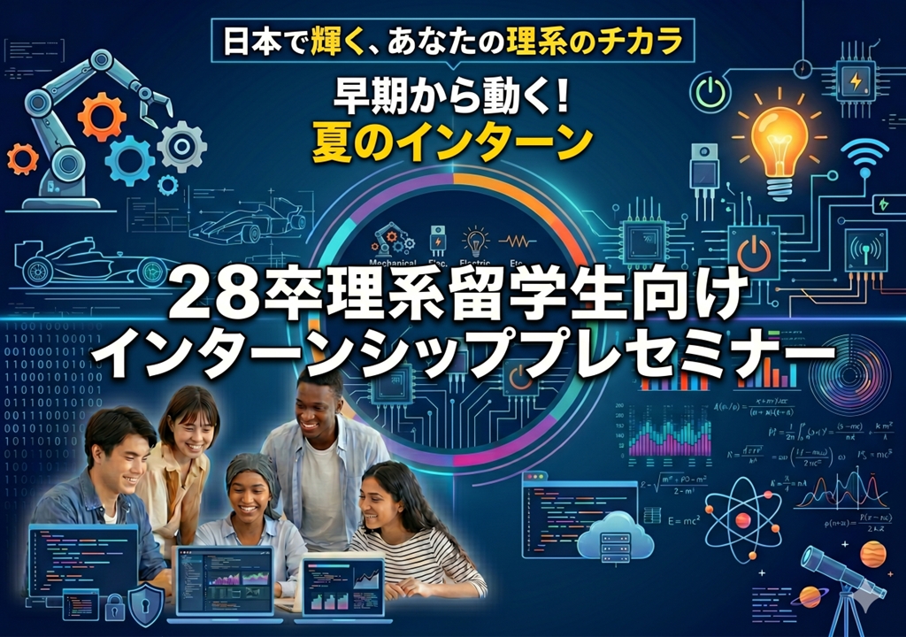 ★6月12日（金）開催★27年秋卒・28年春卒 理系留学生対象インターンシッププレセミナー開催（大手企業を知る絶好のチャンス）