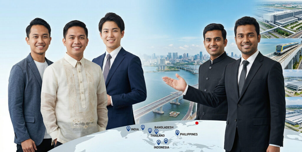 【26年秋 27卒・既卒　日本を代表する総合建設企業 ・グローバル国際営業職　外国人留学生採用】専攻不問　東南アジア＆南アジア地域を中心に生活基盤を整え安心安全の国づくりに貢献できる