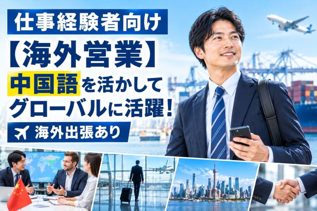 仕事経験者向け【海外営業】中国語を活かしてグローバルに活躍！海外出張あり