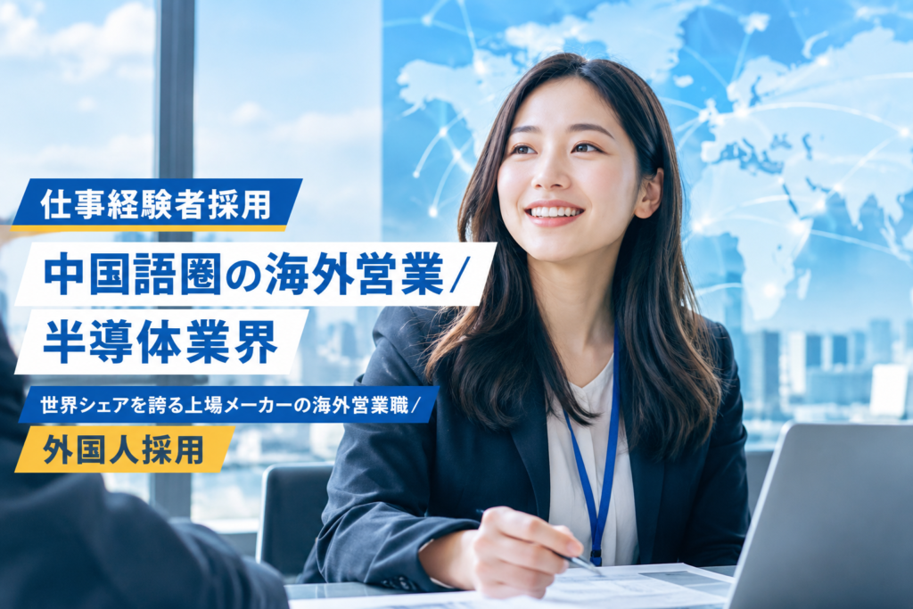 仕事経験者採用【中国語圏の海外営業／半導体業界】世界シェアを誇る上場メーカーの海外営業職／外国人採用