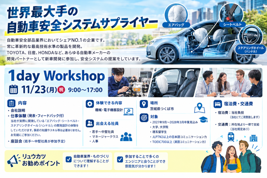 【28卒理系１Dayインターンシップ】自動運転のクルマの安全をつくるエンジニア体験